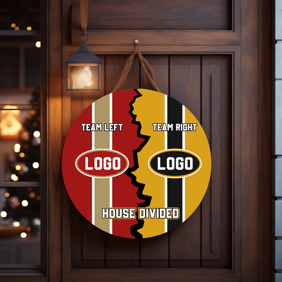 Personalized Divided Football Team Door Sign House Divided Etsy