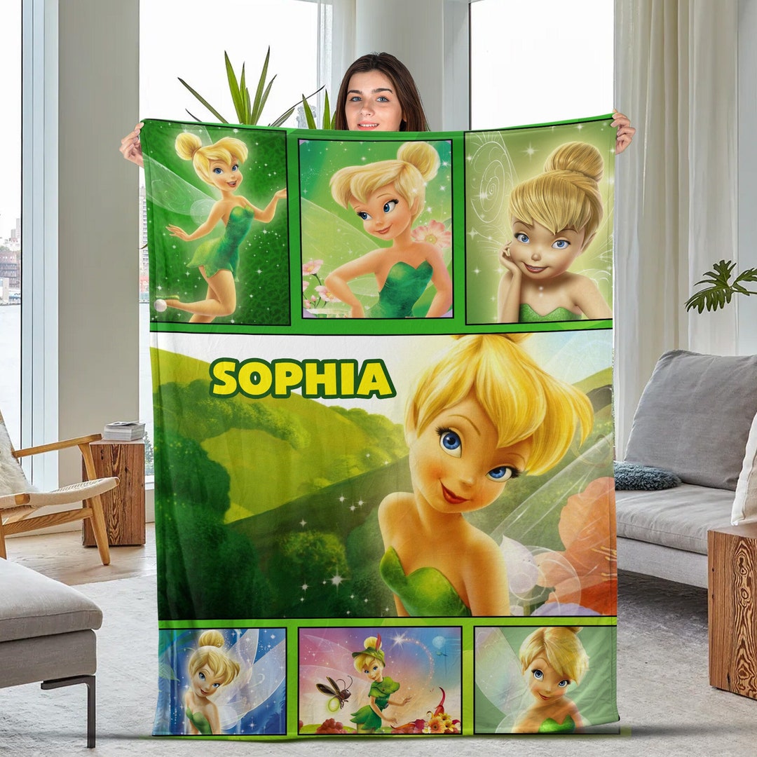Personalized Disney Tinkerbell Blanket Tinkerbell Blanket Etsy