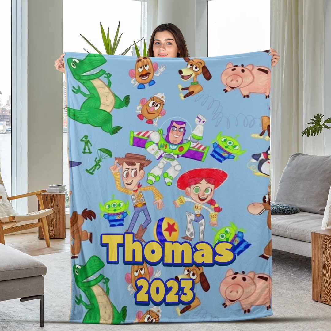 Custom Name Toy Story Blanket Toy Story Characters Baby Etsy
