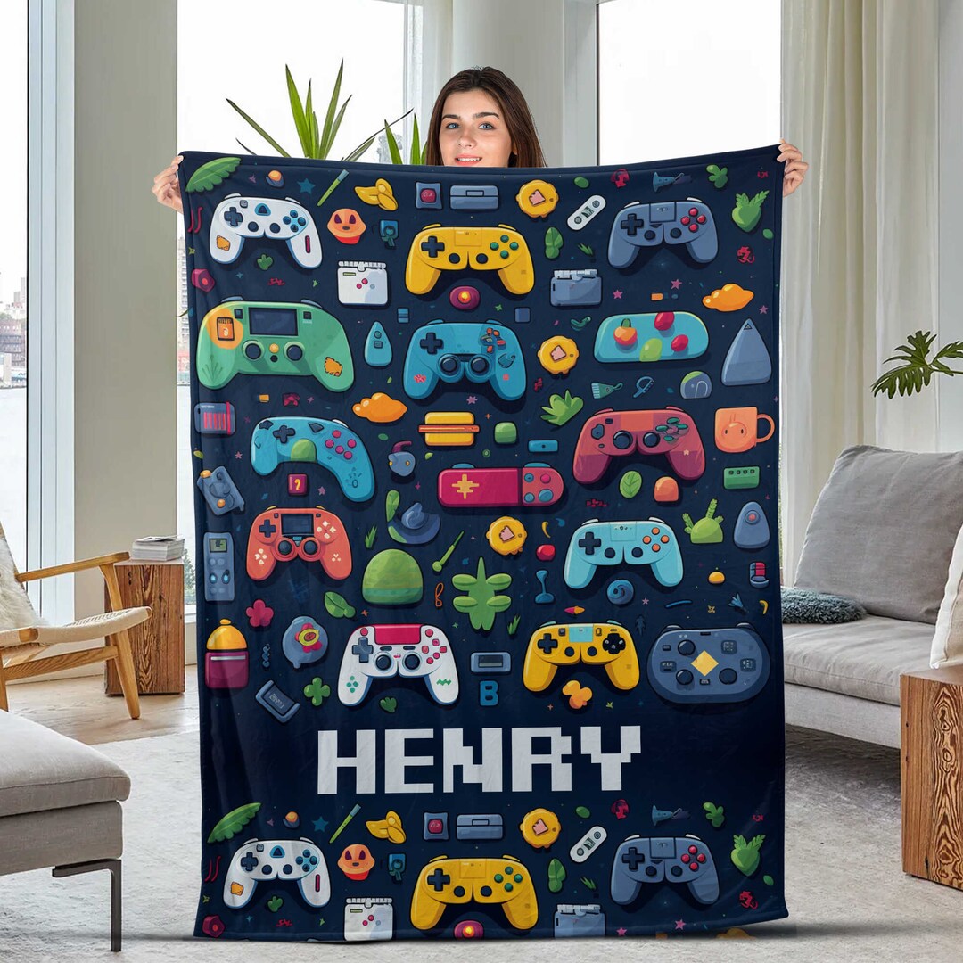 Personalized Gaming Blanket the Best Game Player Etsy
