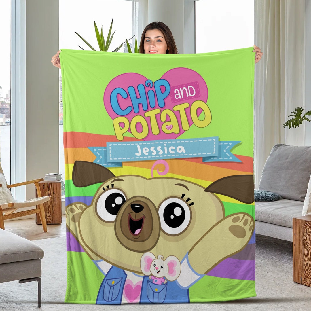 Personalized Chip and Potato Blanket Chip and Potato Birthday Etsy