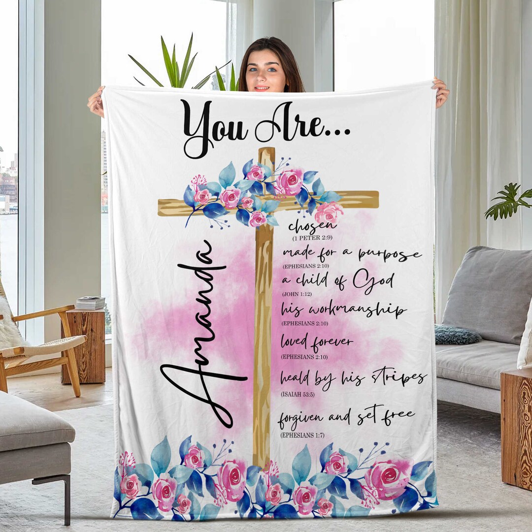 Personalized Blanket Bible Verse Blanketinspirational Gifts Etsy