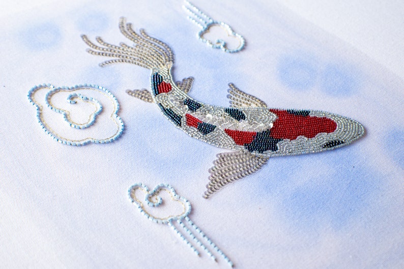 Embroid Fish Pattern Design 03 - Tambour Embroidery Pattern - Koi Fish - Beginner Level. - Etsy
