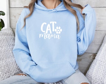 Sudadera con capucha para gatos, sudaderas para amantes de los gatos, motivo de gato con capucha, mamá gato con capucha, regalo genial para un amigo gato