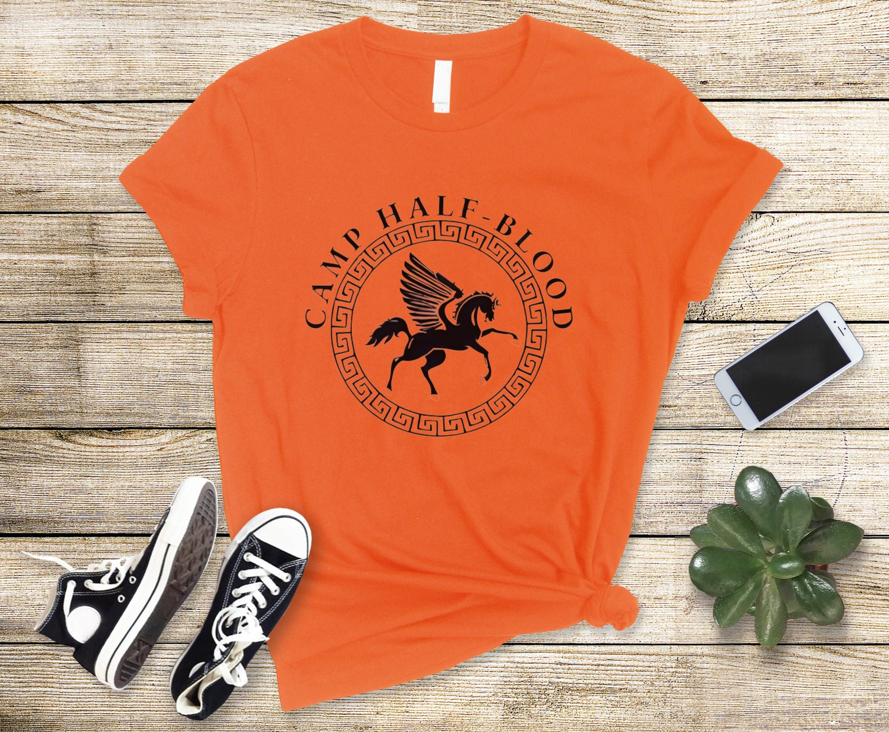 Shop4Ever T-Shirt Ragazzi 'Camp Half Blood' – Maglietta Ispirata Ai Libri, 100% Cotone, Design Originale USA
