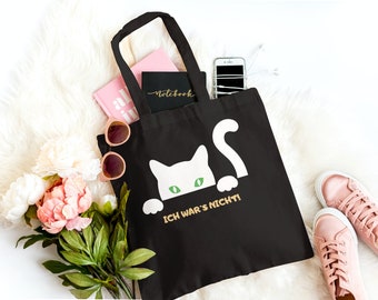 Tote bag met kattenmotief, jute tas om te winkelen, of als cadeau, picknicktas