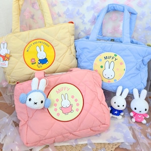 Bolso bandolera acolchado con forma de conejito / Bolso de regalo estilo kawaii para niña / Accesorio escolar con forma de conejito pastel