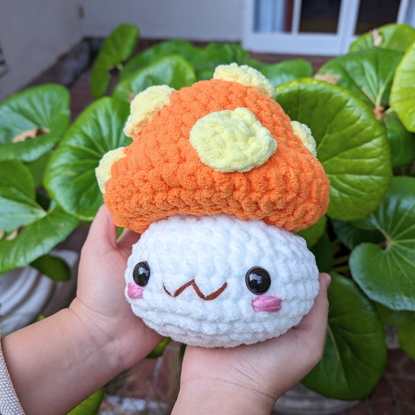 Mushroom MapleStory Crocheted Plush | Stuffed Toy | Video Game Plush | Cute Vegetables | Anime Plushies | Handmade Toy | Amigurumi