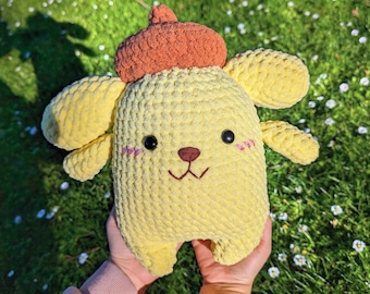 Peluche suave de Pompurin tejido a crochet / Peluches de personajes de anime japonés / Amigurumi / Animales lindos, regalos hechos a mano, juguetes suaves