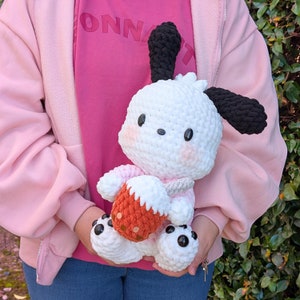 Pochac Welpe Bubble Boba Tea Anpassbare Gehäkelte Plüsch |  Kawaii weiche japanische Comic-Figuren Plüschtiere | Anime Buddy Spielzeug Geschenke