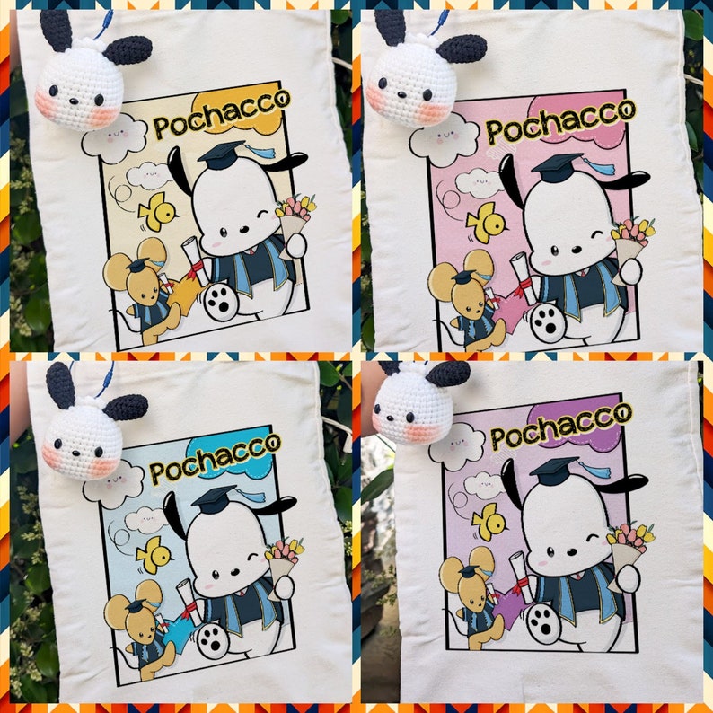 Pochac Puppy Graduation Tote Bag Class of 2026 | Japanese Anime Puppy ...