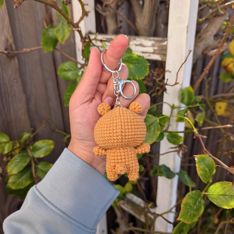 Panda and Brown Bears Handmade Crochet Keychain | Cute Dudu Bubu Couple Bear Bag Charm | Kawaii Cartoon Amigurumi Gift image 6