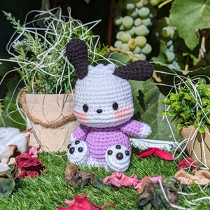 Pochac Welpe Kundengerechte gehäkelte Plushie | Kawaii Japanische Charaktere Plushies Geschenk |  Handgemachtes Anime Spielzeug Buddy