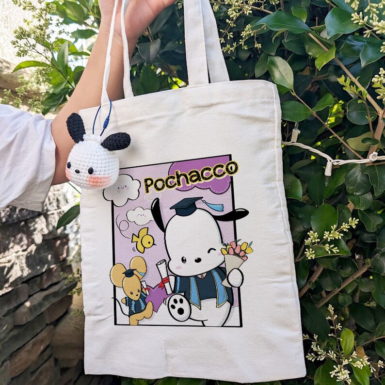 Pochac Puppy Graduation Tote Bag Class of 2026 | Japanese Anime Puppy ...