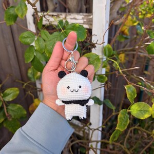 Panda and Brown Bears Handmade Crochet Keychain | Cute Dudu Bubu Couple Bear Bag Charm | Kawaii Cartoon Amigurumi Gift Bubu