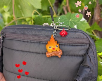 Fire Spirit Handmade Clay Keychain | Kawaii Anime Inspired Bag Charm Gift