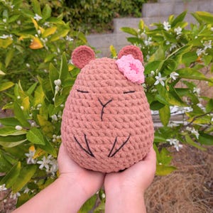 Capybara Crocheted Plushie |  Kid Friendly Soft Stuffed Animals | Handmade Animal Toy | Cute Gift for Animal Lovers