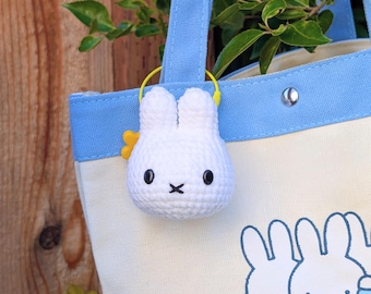 Bunny Crocheted Plush Keychain | Handmade Rabbit Bag Charm Gift | Cute Soft Plush Toy