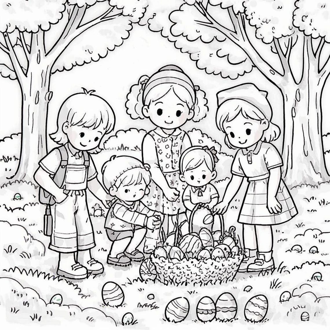 20 Pages Easter Fun Coloring Book for Kids and Adults Printable Digital ...