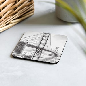 Golden Gate Bridge San Francisco Cork-Back Coaster: A Touch of Iconic Elegance
