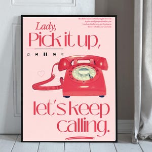 House Disco Tech Funky Ibiza Dance Music Print | Pick Up the Phone | Disco Ball | Digital Download | Music Poster Wall Art Typography