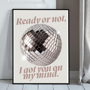 House Disco Tech Funky Ibiza Dance Music Print | Ready or Not | Disco Ball | Instant Digital Download | Music Poster Wall Art Typography