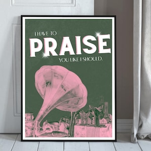 House Disco Tech Funky Ibiza Dance Music Print | Praise You | Disco Ball | Natychmiastowe pobieranie cyfrowe | Muzyka Plakat Ścienny Sztuka Typografia