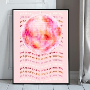 House Disco Funky Ibiza Dance Music Print | Fred Again Billie Lyrics | Disco Ball | Instant Digital Download | Music Wall Art Typography