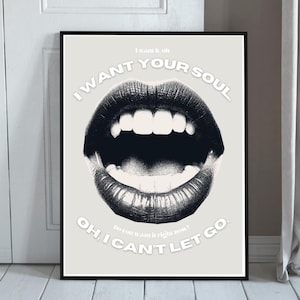 Neutral Disco Wall Art | Armand Van Helden I Want Your Soul Lyrics | Minimalist House Music Print | Y2K Dance Decor | Instant Download