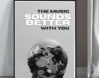 House Disco Music Print: Funky Ibiza Typographie (Digitaler Download