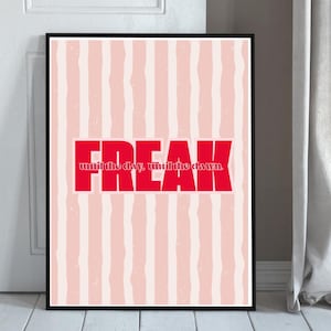 House Disco Tech Funky Ibiza Dance Music Print | Freak Like Me | Disco Ball | Natychmiastowe pobranie cyfrowe | Plakat muzyczny, sztuka, typografia