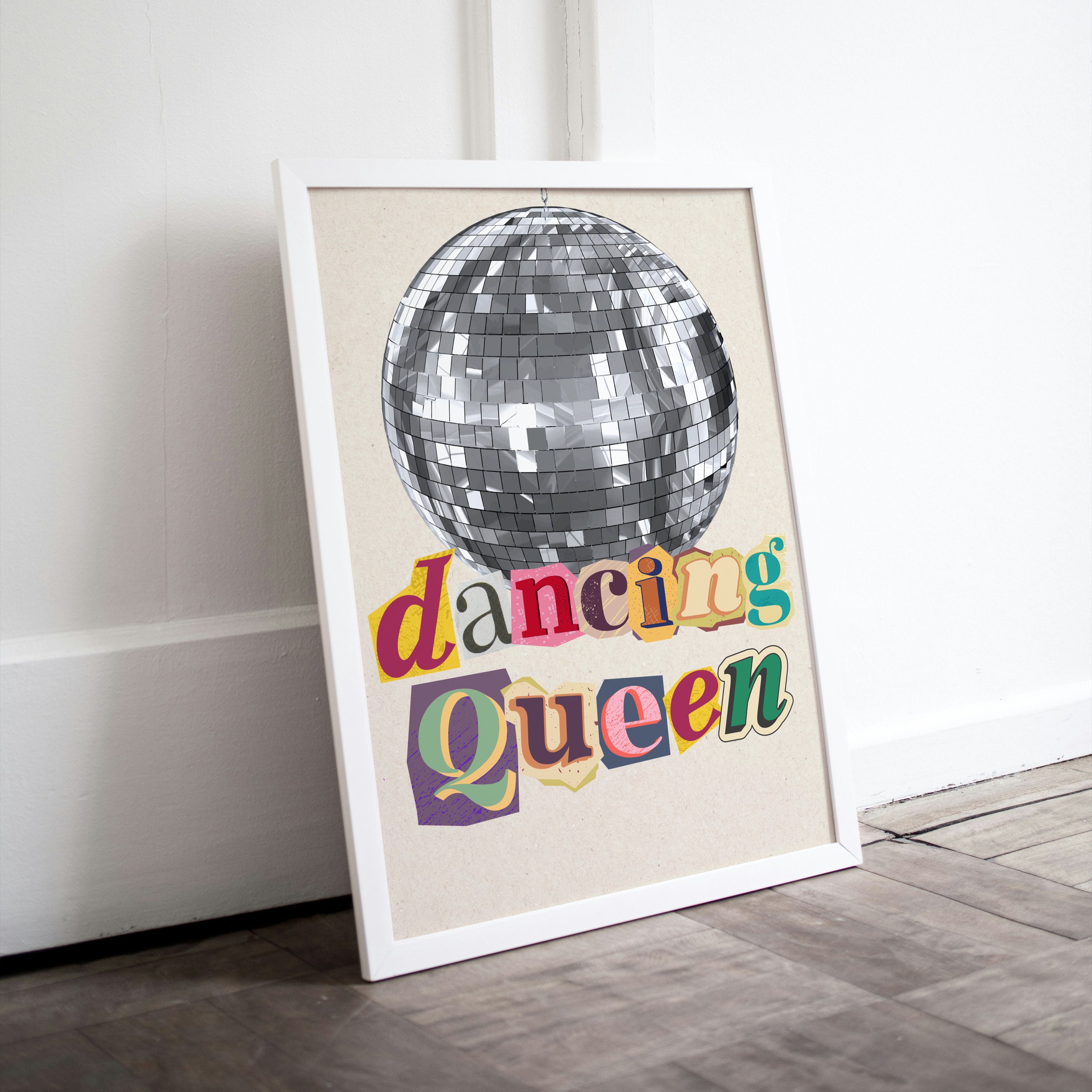 Dancing Queen Disco Ball Print: Retro Abba Wall Art (digital Download ...
