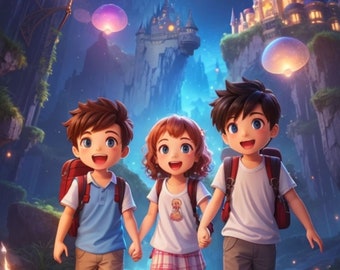 The Adventure story of Enchanted Forest of Alex, Lily & Max | Children's Digital Story|PDF/Printable eBook Download|Bed time Story|Age 2-10