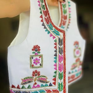 Women  handcrafted handwork embroidery women jacket coat , velvet waist coat, stone work jacket