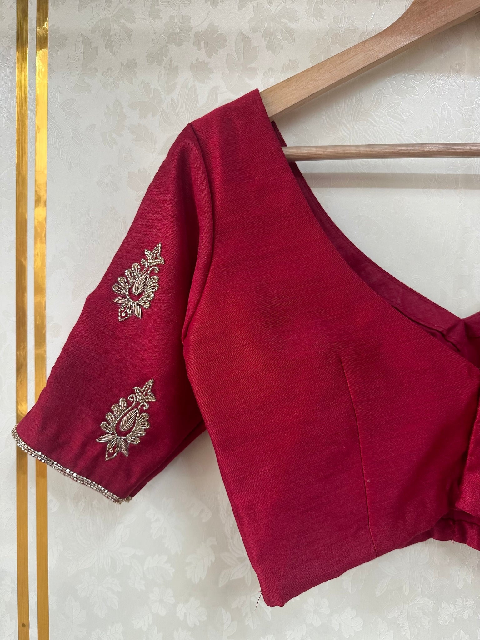 Made for Order Red Silk Zardosi Pure Hand Work Wedding Blouse, Lehenga ...