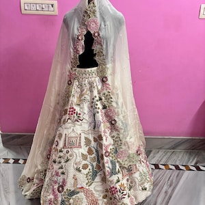 Lehenga Choli de novia bordado a mano: vestido de novia indio pakistaní