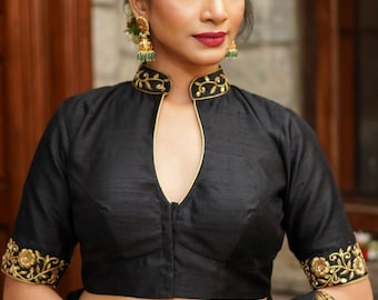 Made for order black velvet Zardosi pure hand  work wedding Blouse, lehenga blouse , usa women blouse , premium women party blouse only