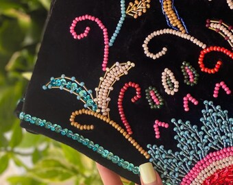 Handcrafted Velvet Vest: Embroidered Floral Stone Work Jacket