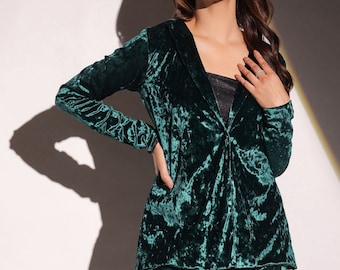 Robe haussement d'épaules en velours vert, robe pour femme en velours vert, haussement d'épaules en cachemire pour la mariée, robe de mariée dissimulée, robe de soirée chaude