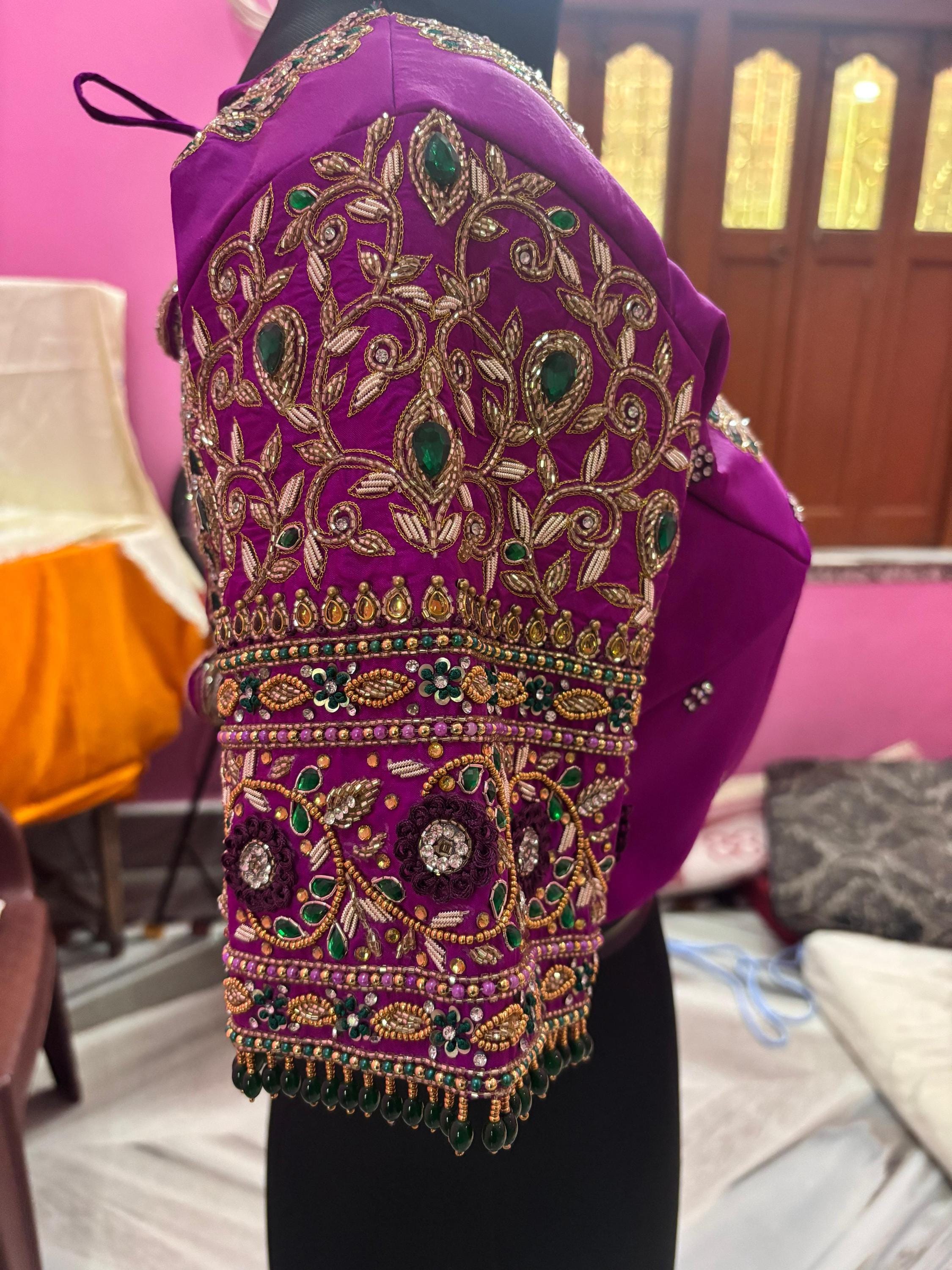 Handmade Zardosi Zariwork Bridal Blouse: Custom Embroidered - Etsy