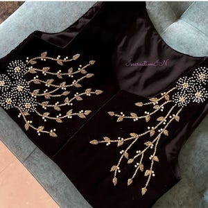 Women  handcrafted work zari embroidery vest coat , velvet waist coat, stone work jacket