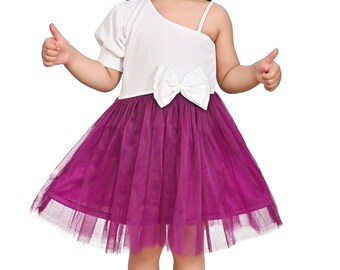 New Baby Girl one shoulder sleeve ballet children dress suitable for girl toddlers flower girls dress wedding birthday Princess Dress