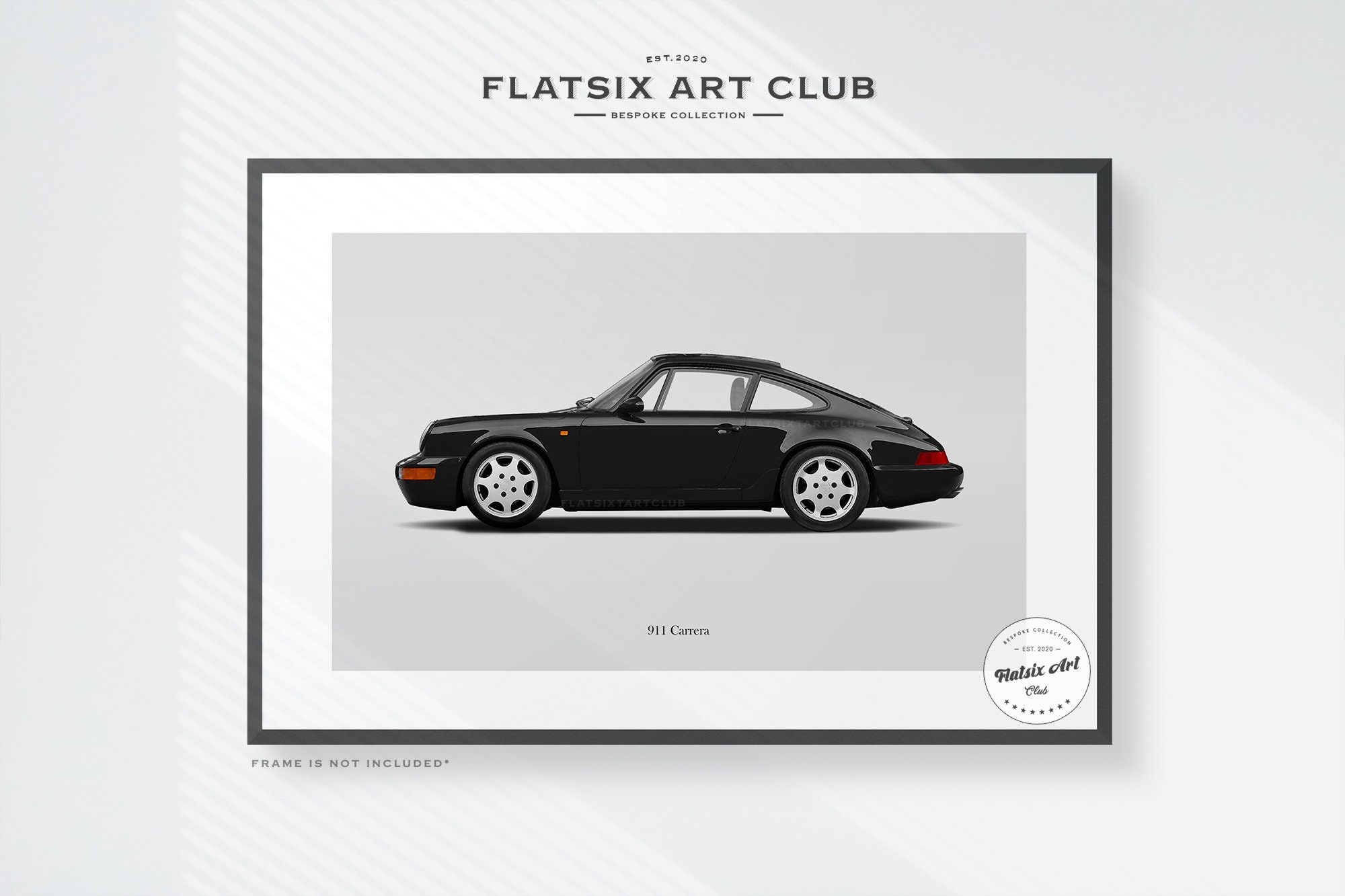 Porsche 911 Carrera (964) Sketched Wall Art - Multi-colour
