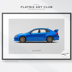 Subaru Impreza WRX STI (3rd Gen) Sketched Art Print: Automotive Car Poster