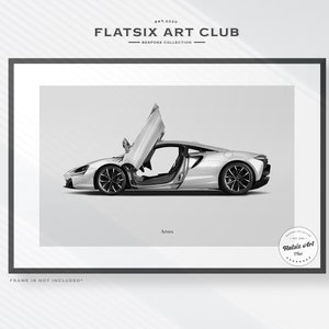 McLaren Artura Sketched Wall Art - Multi-colour Automotive Art Print - Car Poster Illustration