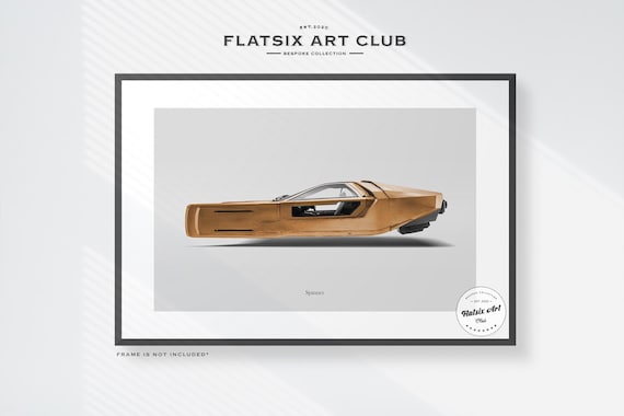 Blade Runner Spinner Sketched Wall Art - Automotive Art Print