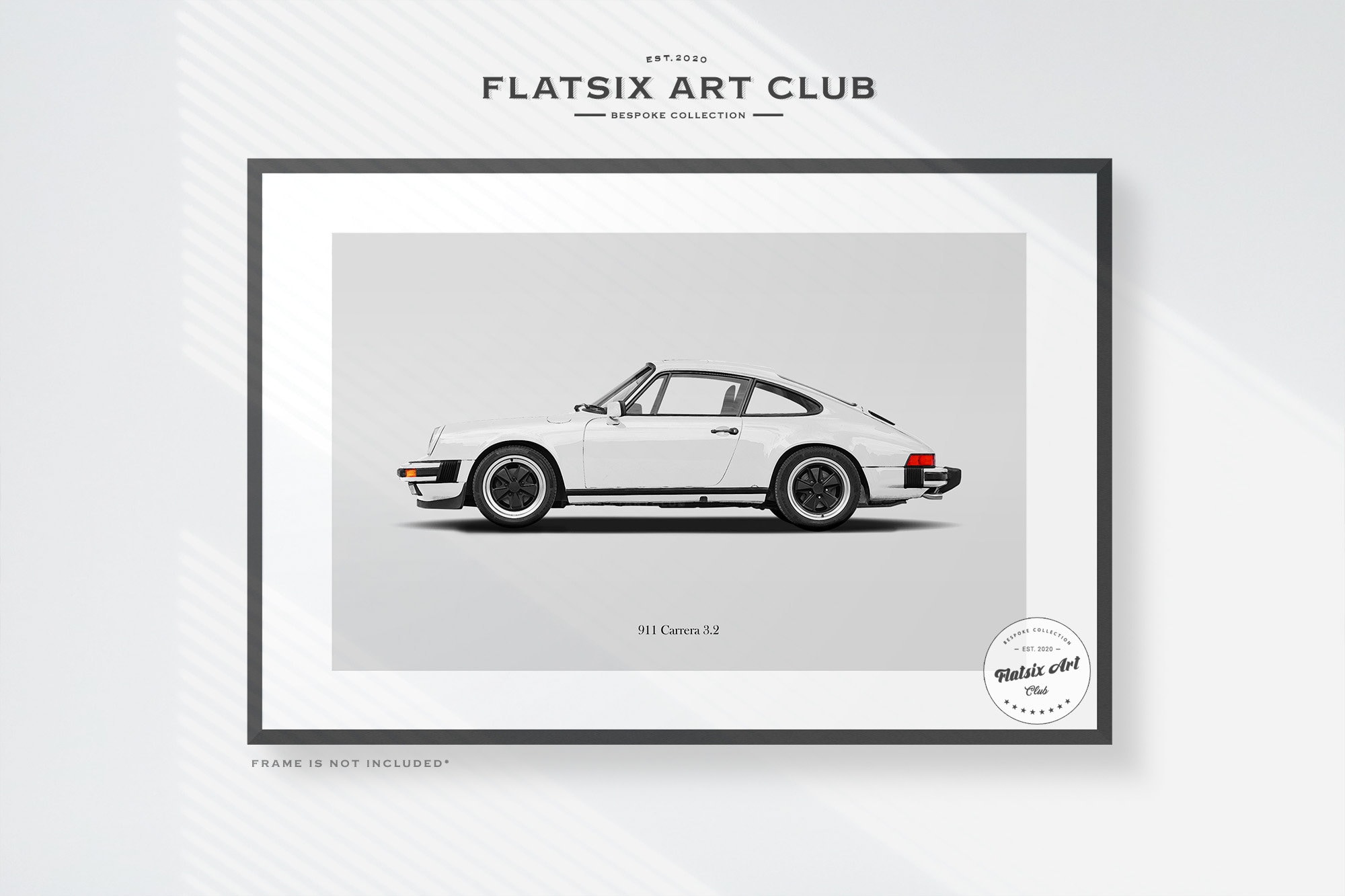 Porsche 911 Carrera 3.2 Sketched Wall Art - Multi-colour