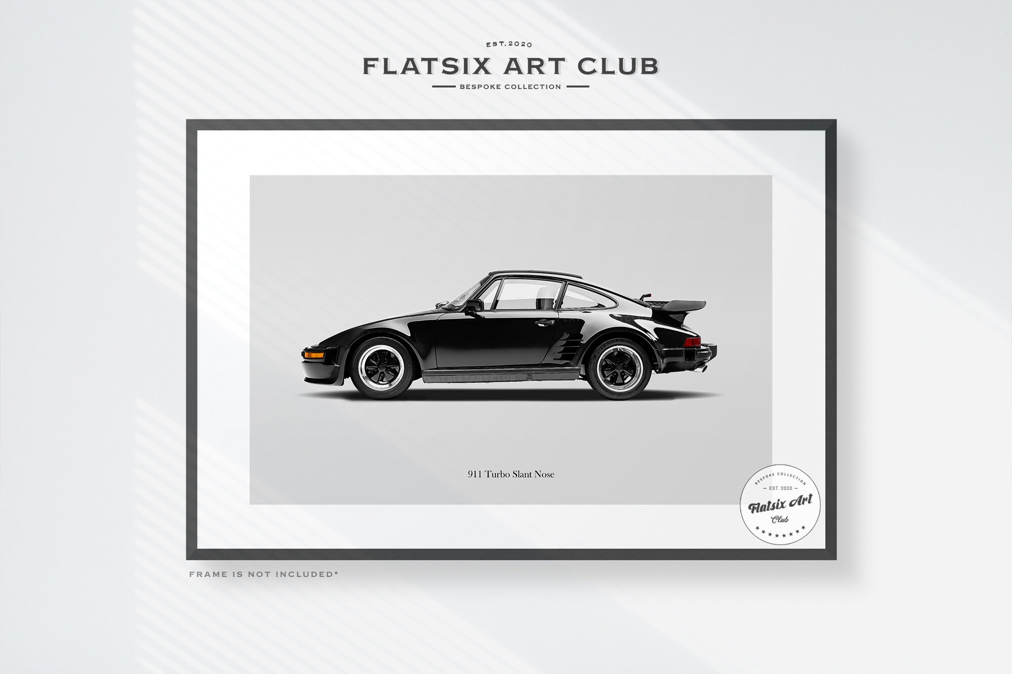 Porsche 930 Turbo Slant Nose Sketched Art Print: Automotive Car