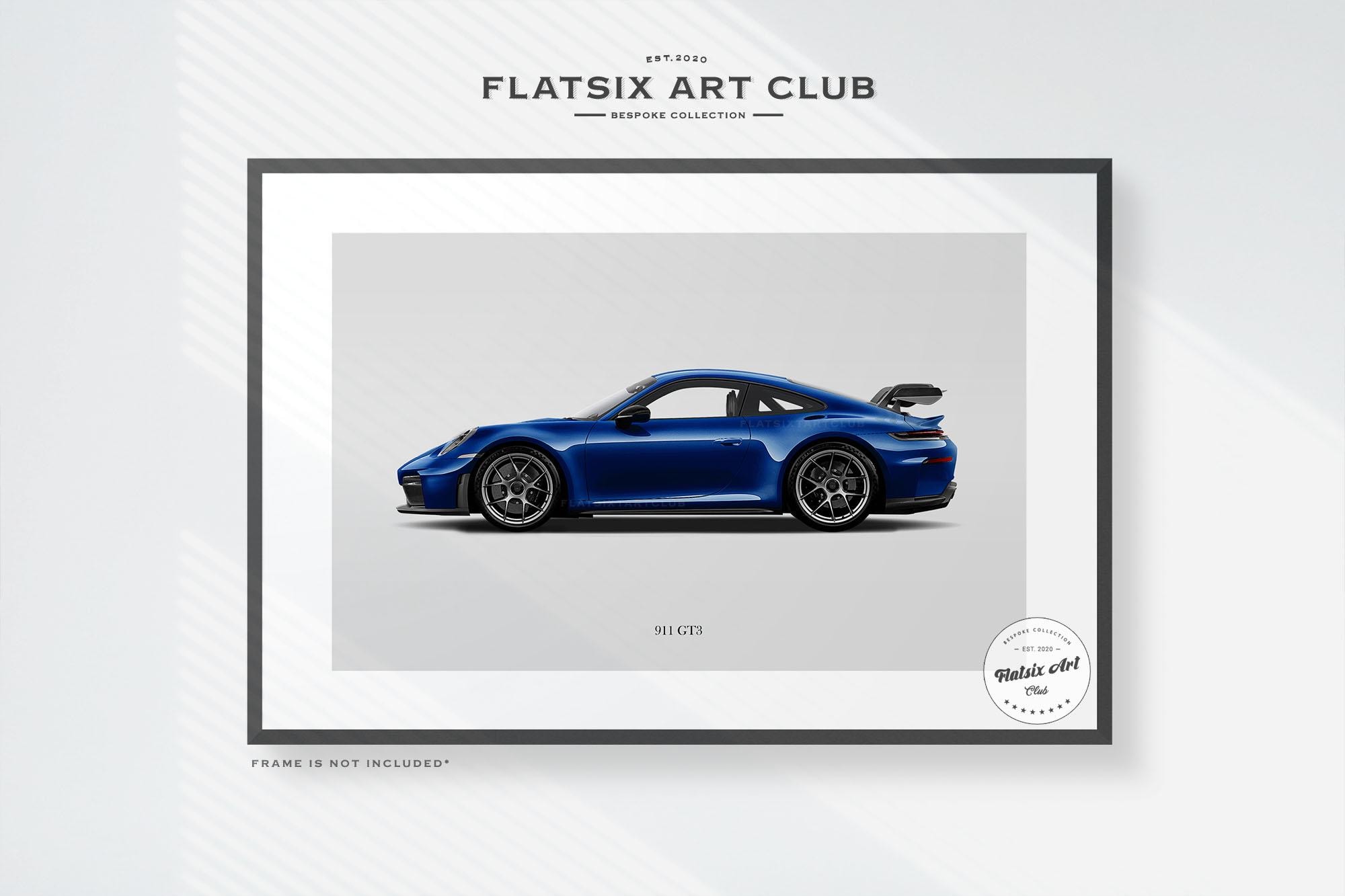 Porsche 911 GT3 (992.2) Sketched Wall Art - Multi-colour