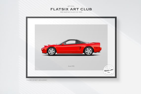 Acura Honda NSX Sketched Wall Art - Multi-colour Automotive